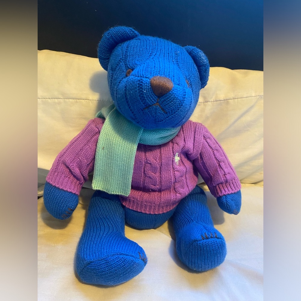 Ralph Lauren Blue Teddy Bear that cares 2004 polo shirt
